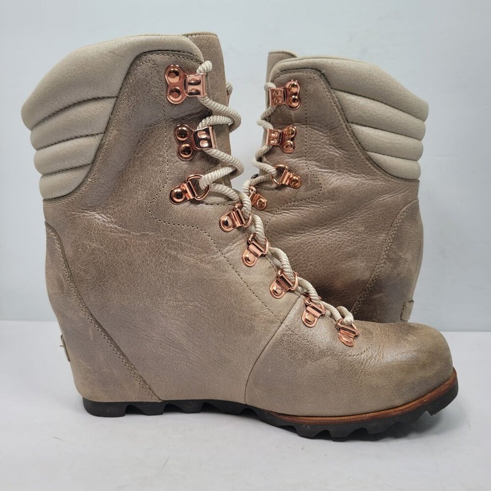 Sorel Conquest Holiday Women's Taupe Wedge Boots NL2771-2714 US Size 10 - Picture 5 of 11